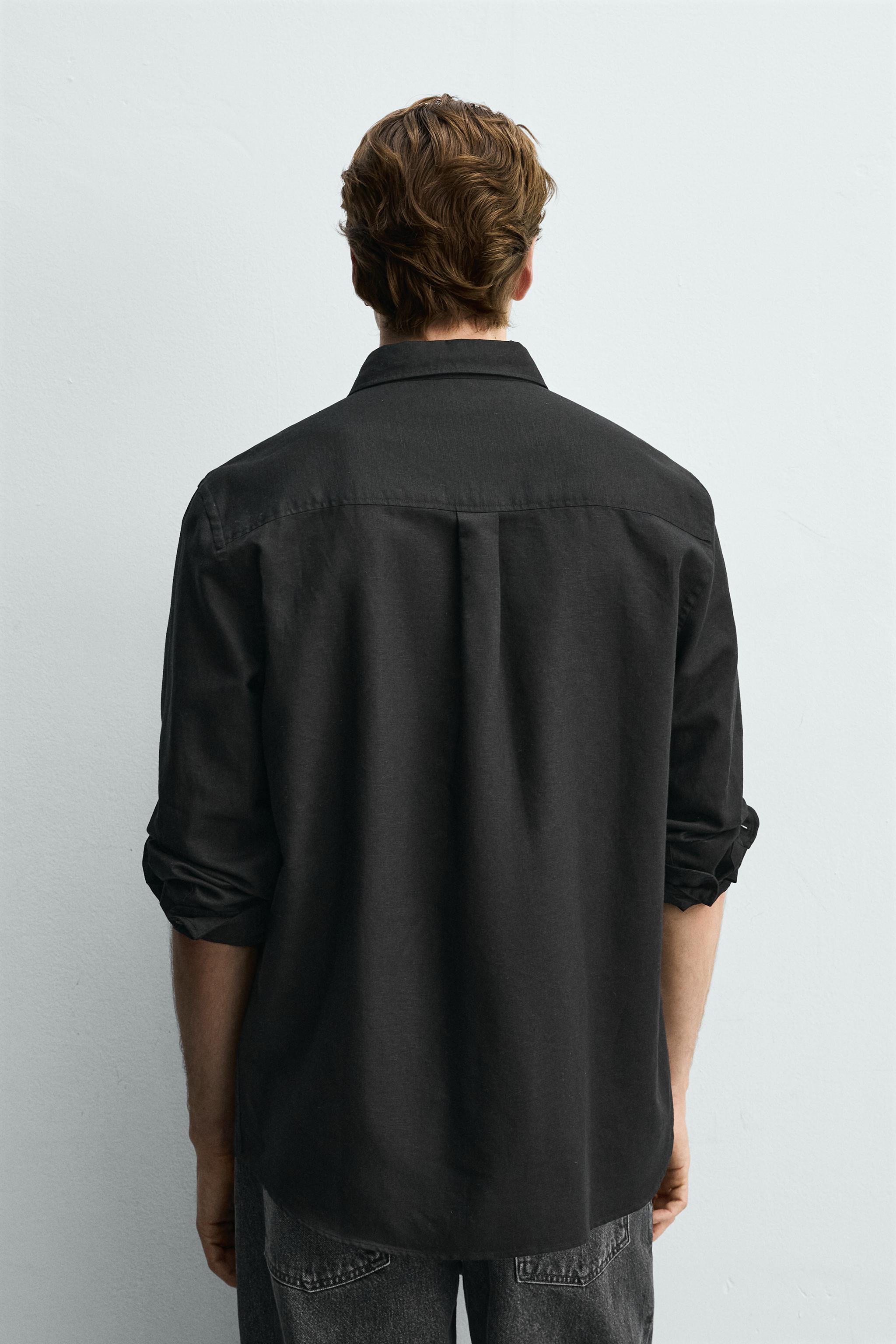 REGULAR FIT LINEN - COTTON SHIRT